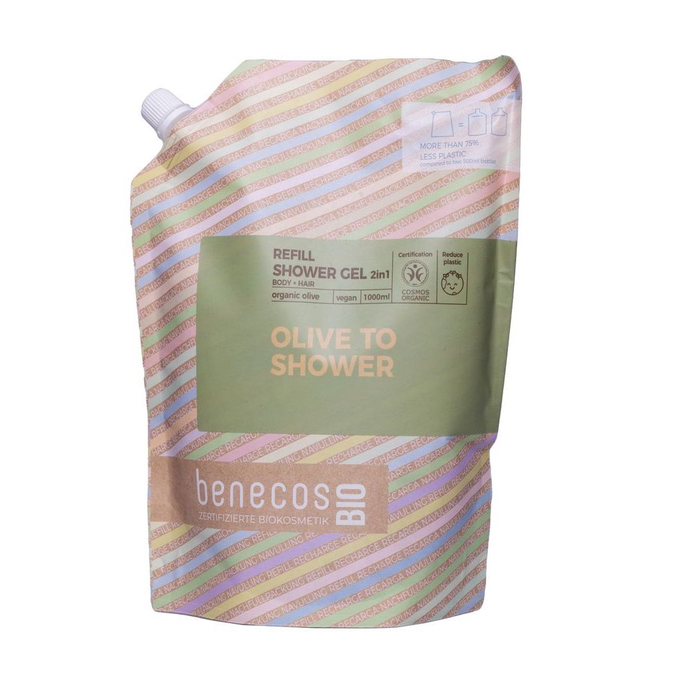 Benecos Bio Douchegel Organic 2 iIn 1 Olive Body & Hair Olive To Shower Refill-Bag 1 lt