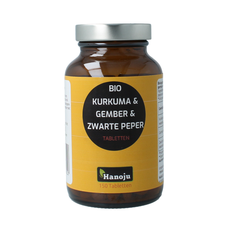 Hanoju Kurkuma + gember + piperine 500 mg 150 tabletten