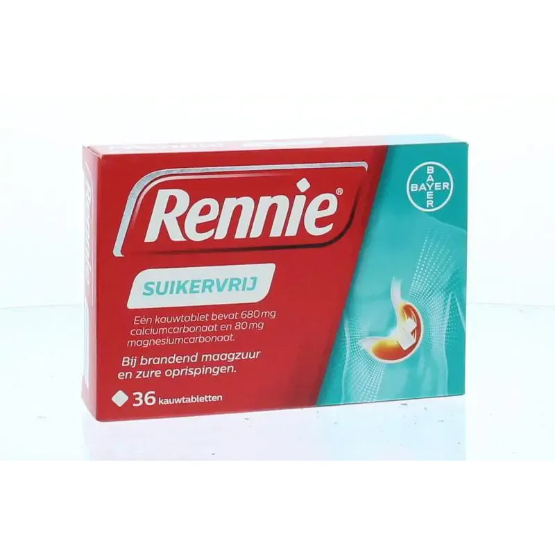Rennie Suikervrij 36 kauwtabletten (afbeelding 2)