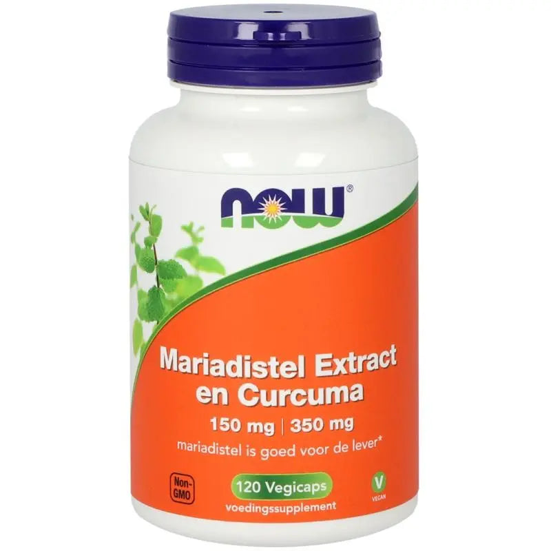 NOW Mariadistel extract 150 mg en curcuma 350 mg 120 vcaps