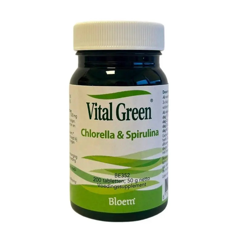 Bloem Chlorella & spirulina vital green 200 tabletten