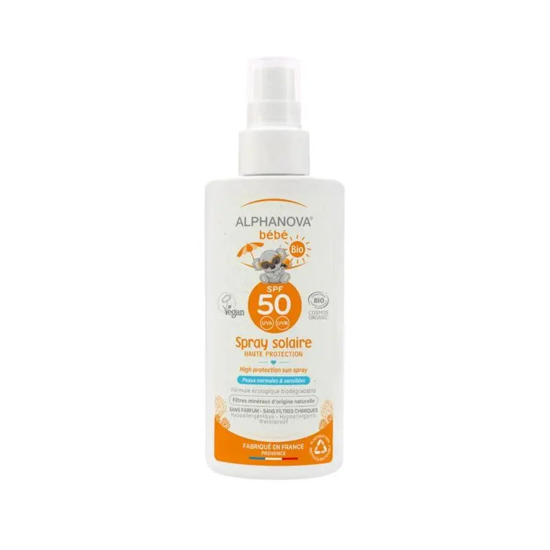 Alphanova Sun zonnebrand spray baby zonder parfum SPF50 125 ml