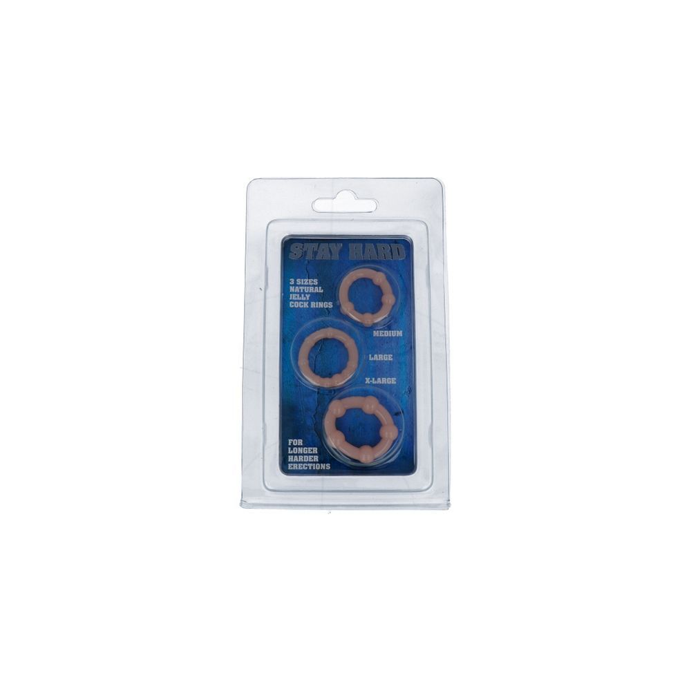 Stay Hard Cock Rings Natural Jelly 3 st - Ero