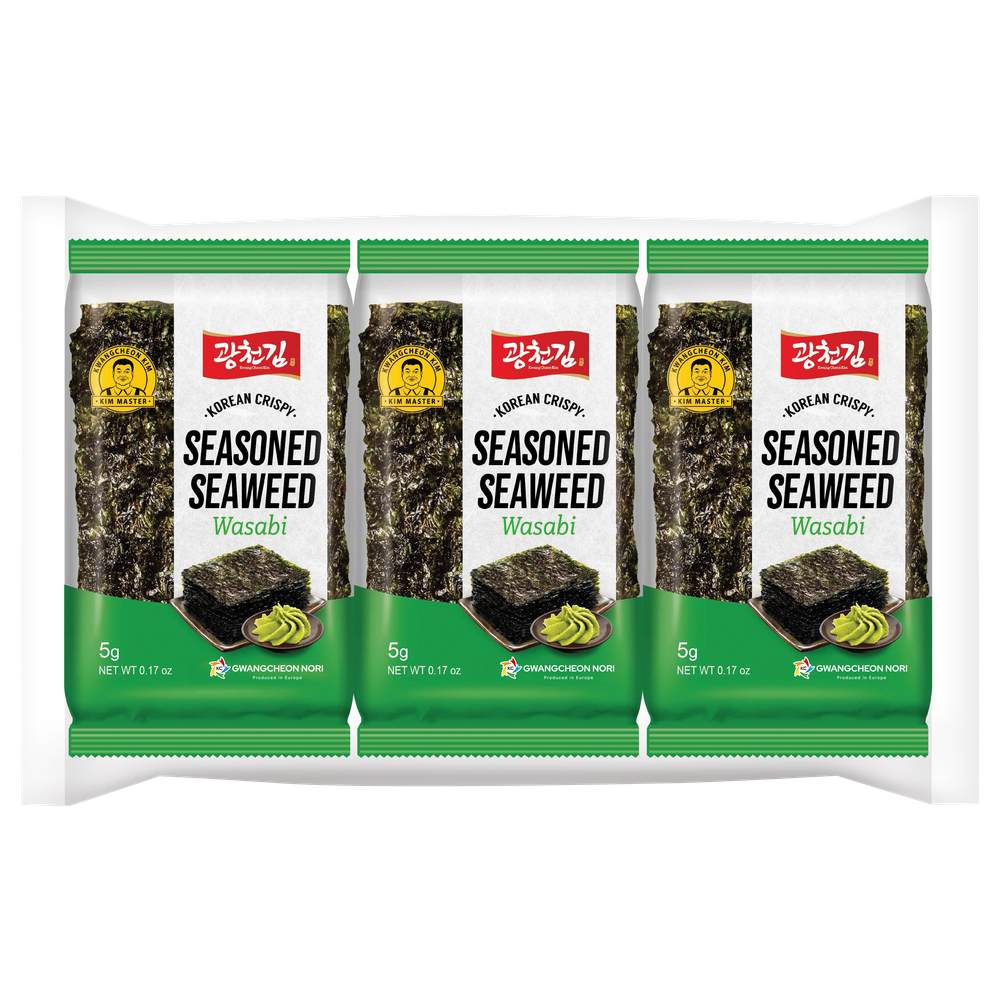 KC Nori Zeewier snack wasabi 3x5 15 gram