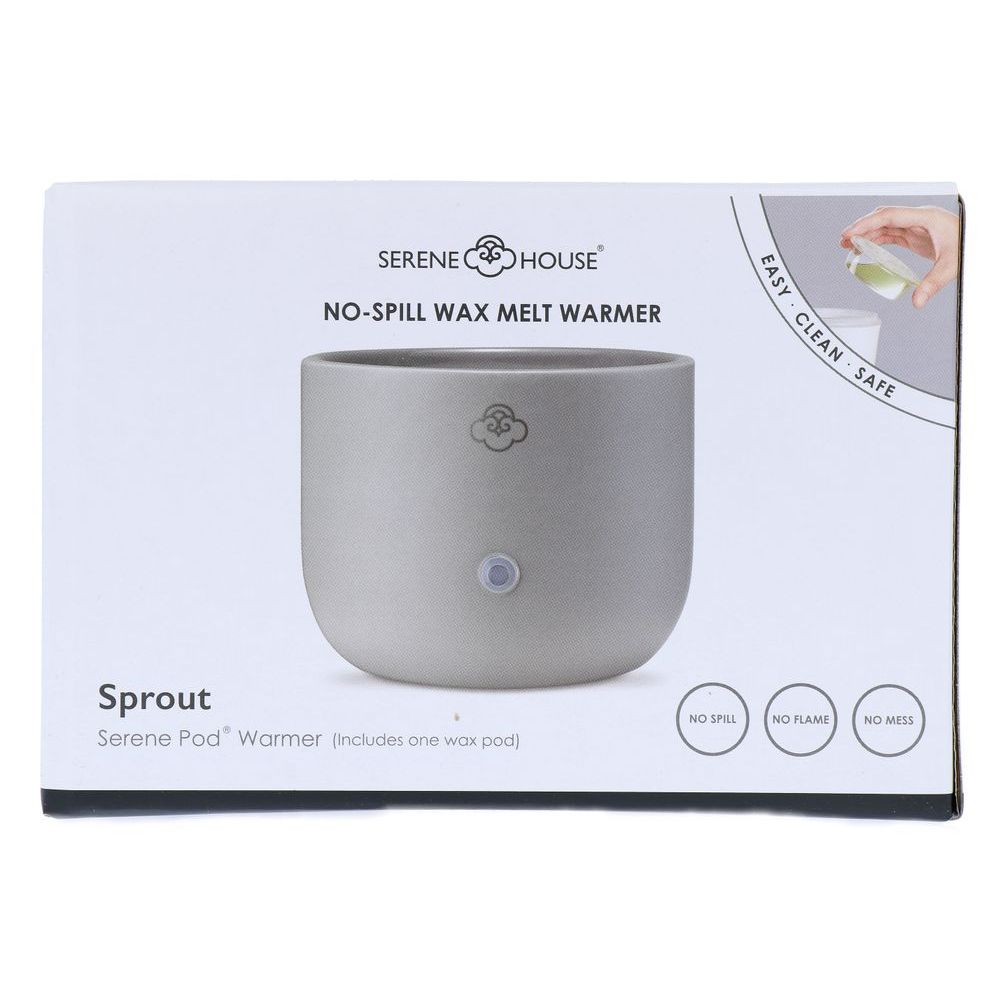 Serene House No-Spill Wax Melt Warmer Sprout (grijs) incl. 1 wax pod