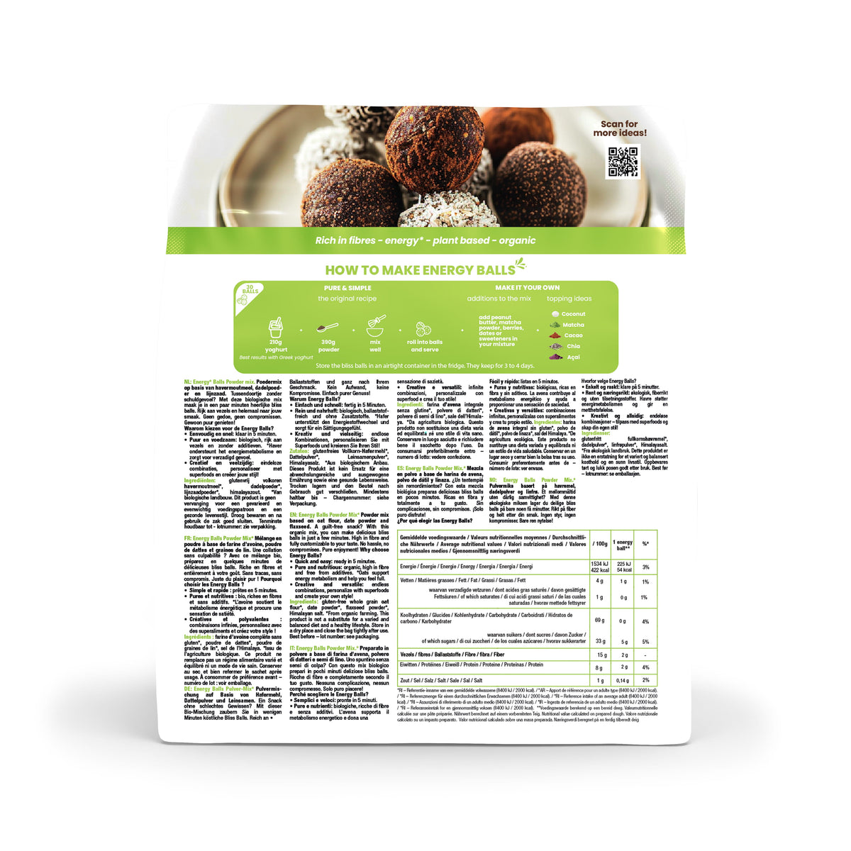 Purasana Glutenvrije energy balls mix bio 390 gram (2)