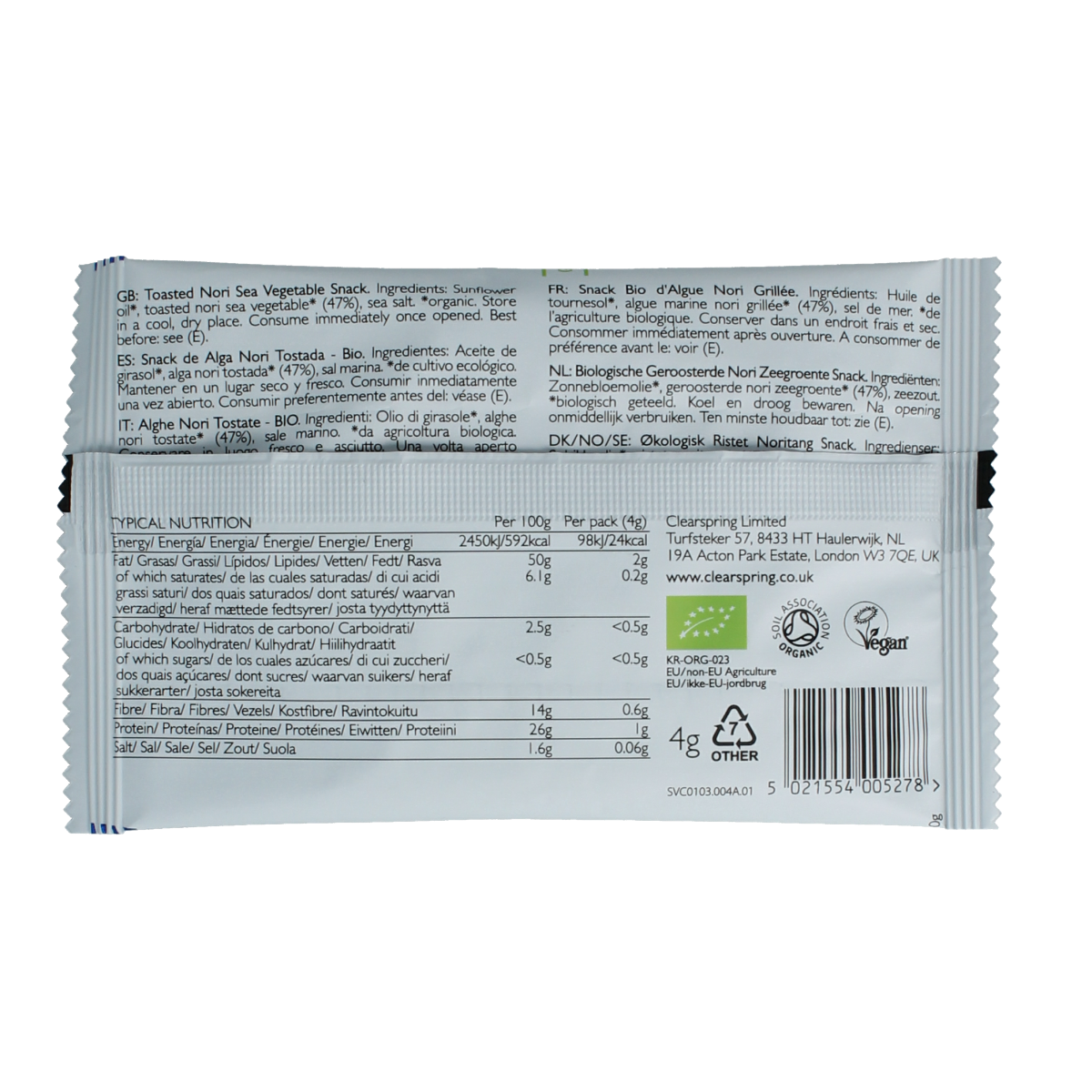 Clearspring Seaveg crispies original biologisch 4 gram
