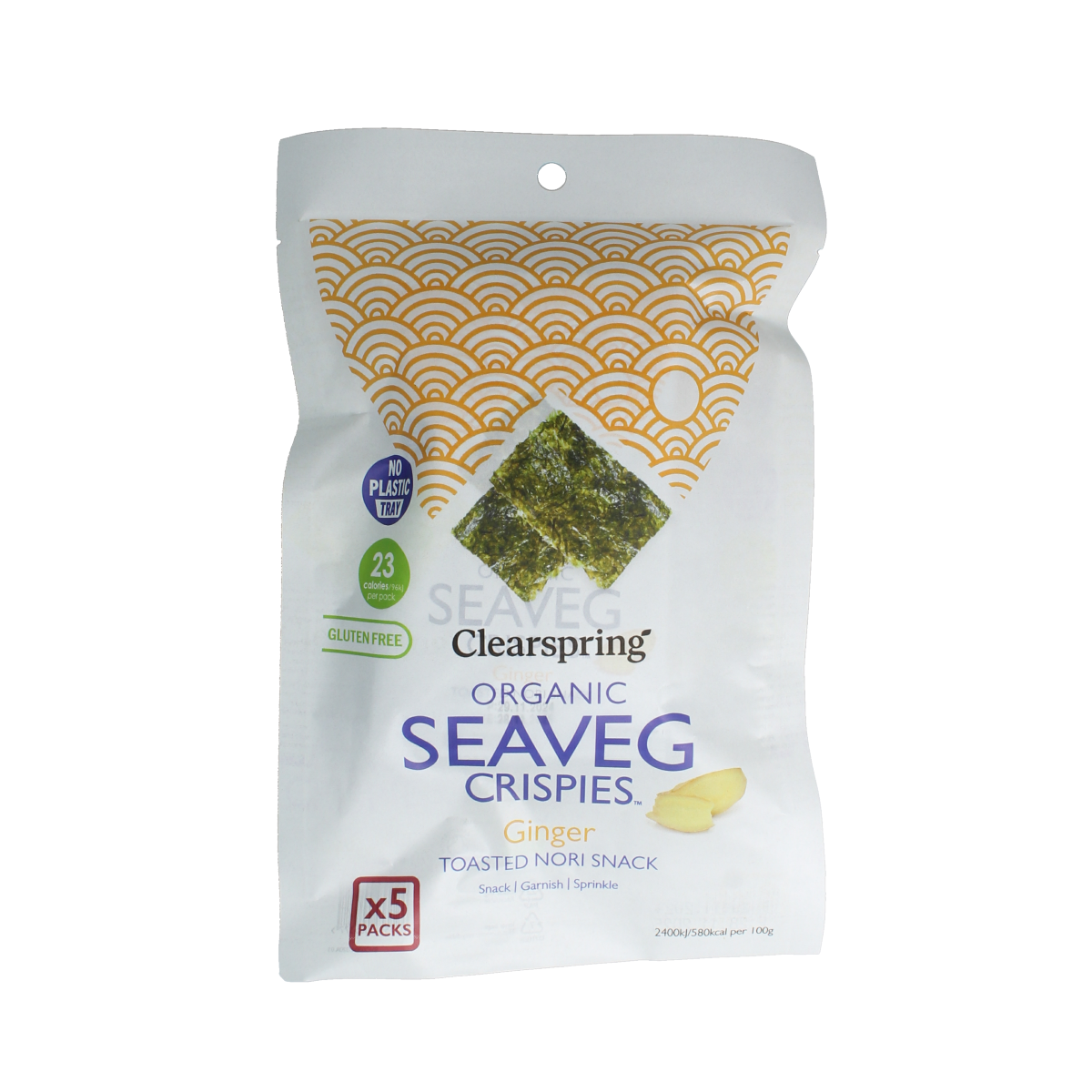 Clearspring Seaveg crispies ginger multipack biologisch 20 gram