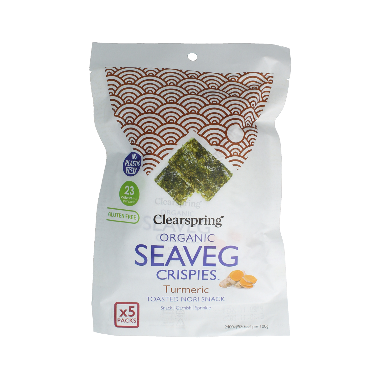 Clearspring Seaveg Crispies turmeric multipack biologisch 20 gram