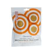 Clearspring Bruine rijstcracker met sesam & tamari biologisch 40 gram