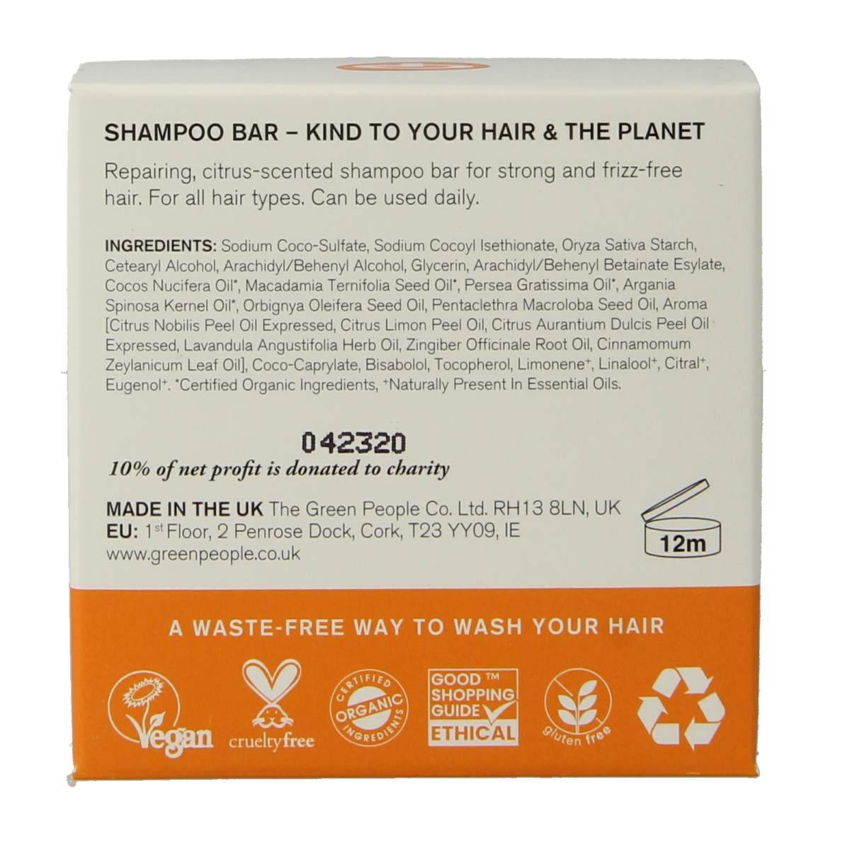 Green People Shampoo bar citrus & ginger 50 gram