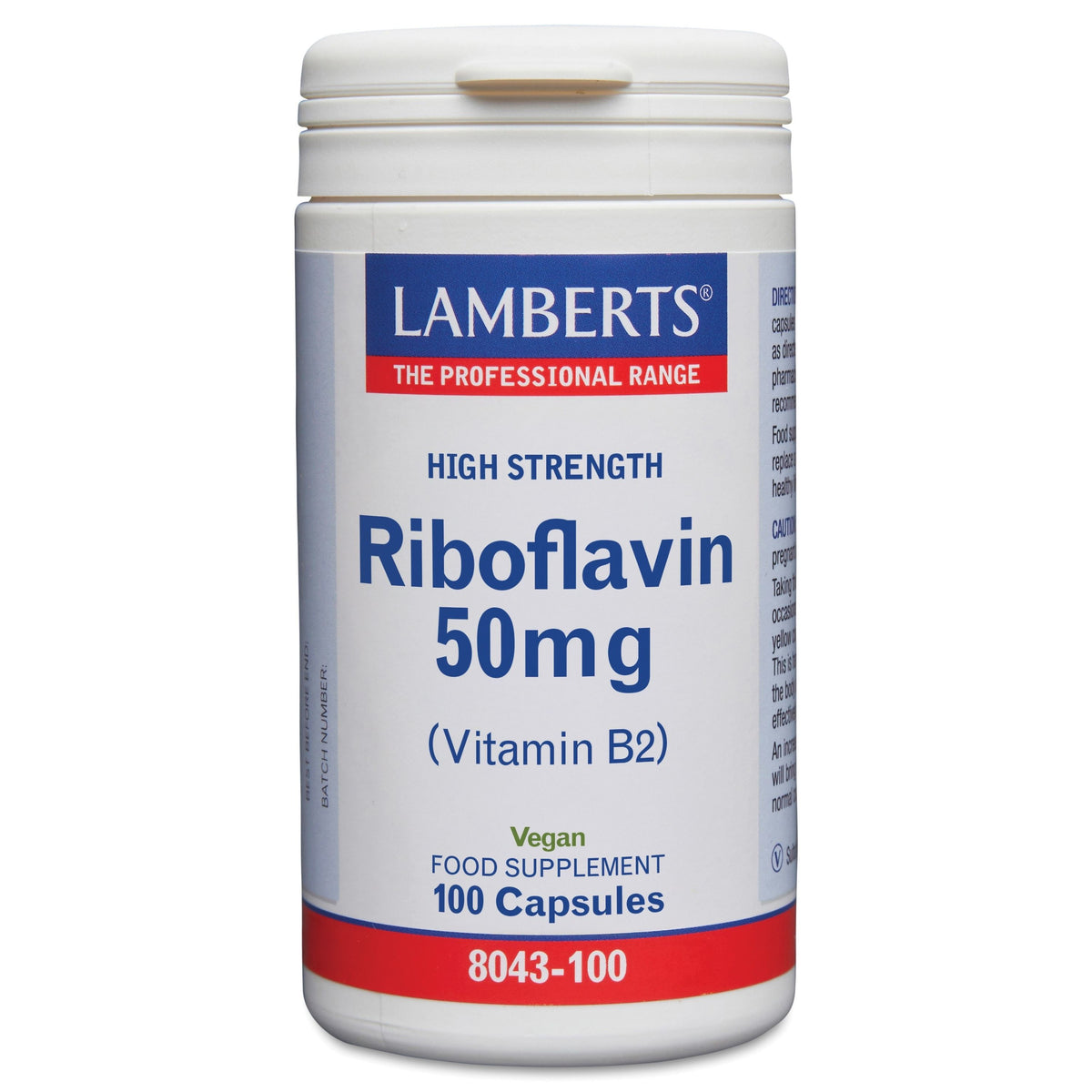 Lamberts Vitamine B2 50 mg (riboflavine) 100 vcaps