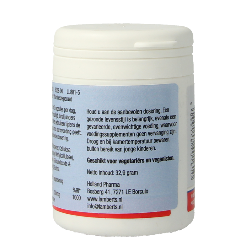 Lamberts Vitamine B8 500 mcg (biotine) 90 vcaps