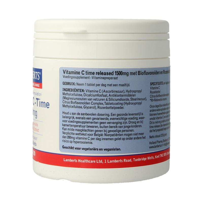 Lamberts Vitamine C 1500 Time release & bioflavonoiden 120 tabletten