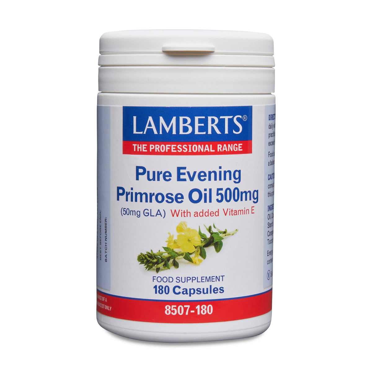 Lamberts Teunisbloemolie 500 mg (pure evening primrose oil) 180 vcaps