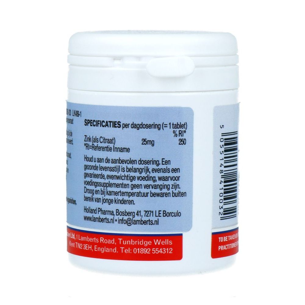 Lamberts Zink citraat 25mg 120 tabletten