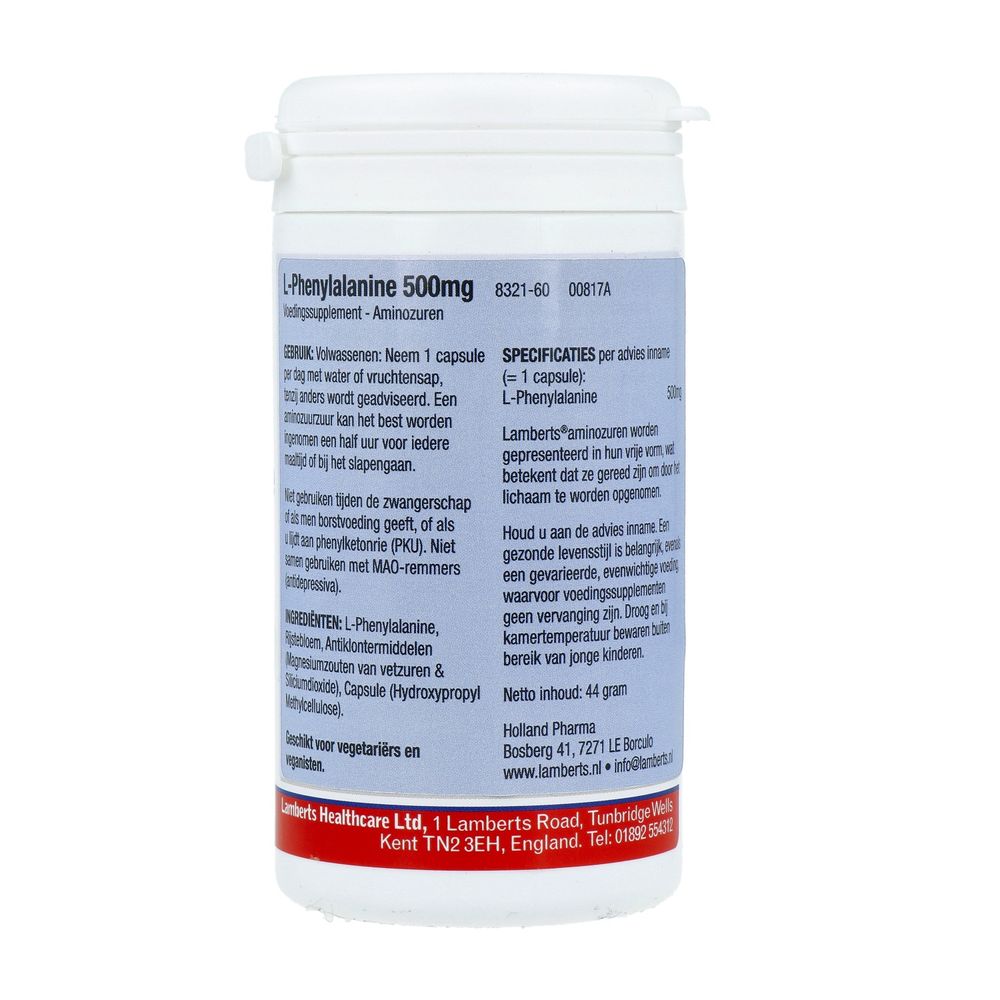 Lamberts L-Phenylalanine 500 mg 60 capsules