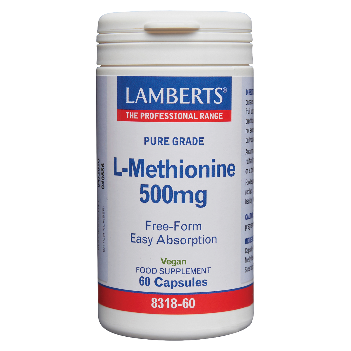 Lamberts L-Methionine 500 mg 60 vcaps