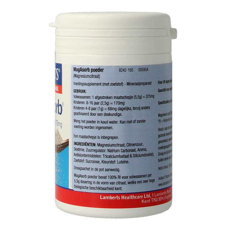 Lamberts MagAsorb (magnesium citraat) poeder 375 mg 165 gram