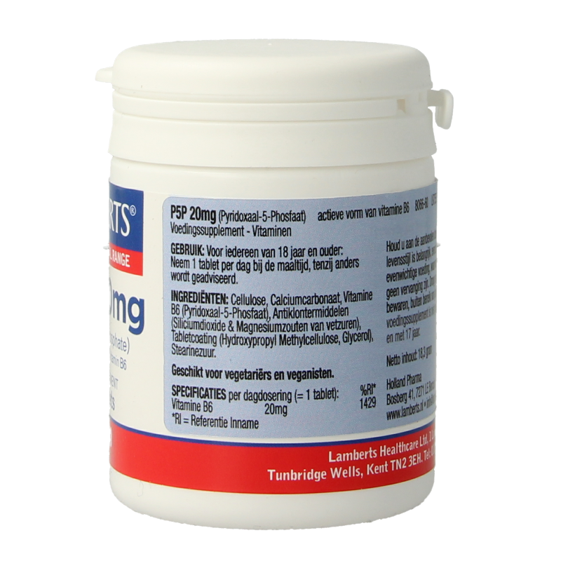 Lamberts Vitamine B6 (P5P) 20 mg 60 tabletten