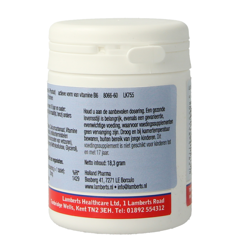 Lamberts Vitamine B6 (P5P) 20 mg 60 tabletten