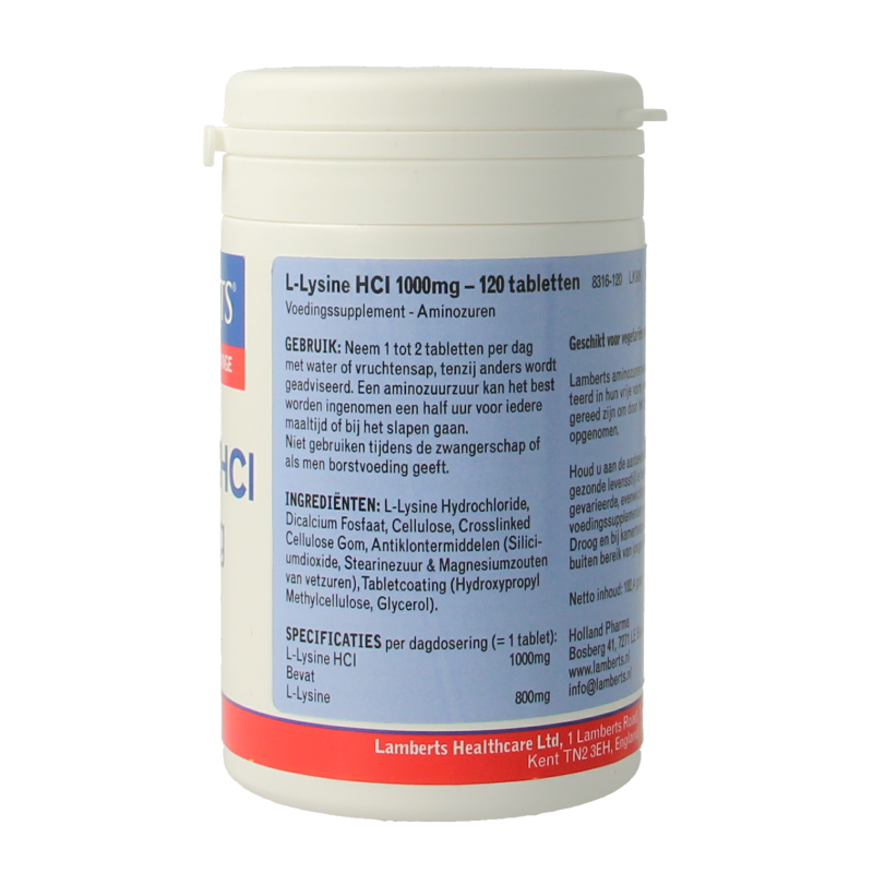 Lamberts L lysine 1000 mg L8316 120 120 tabletten