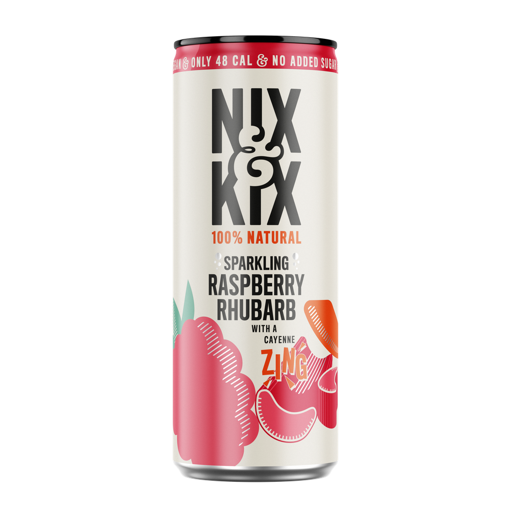 Nix & Kix Sparkling Raspberry Rhubarb Blikje 250 ml