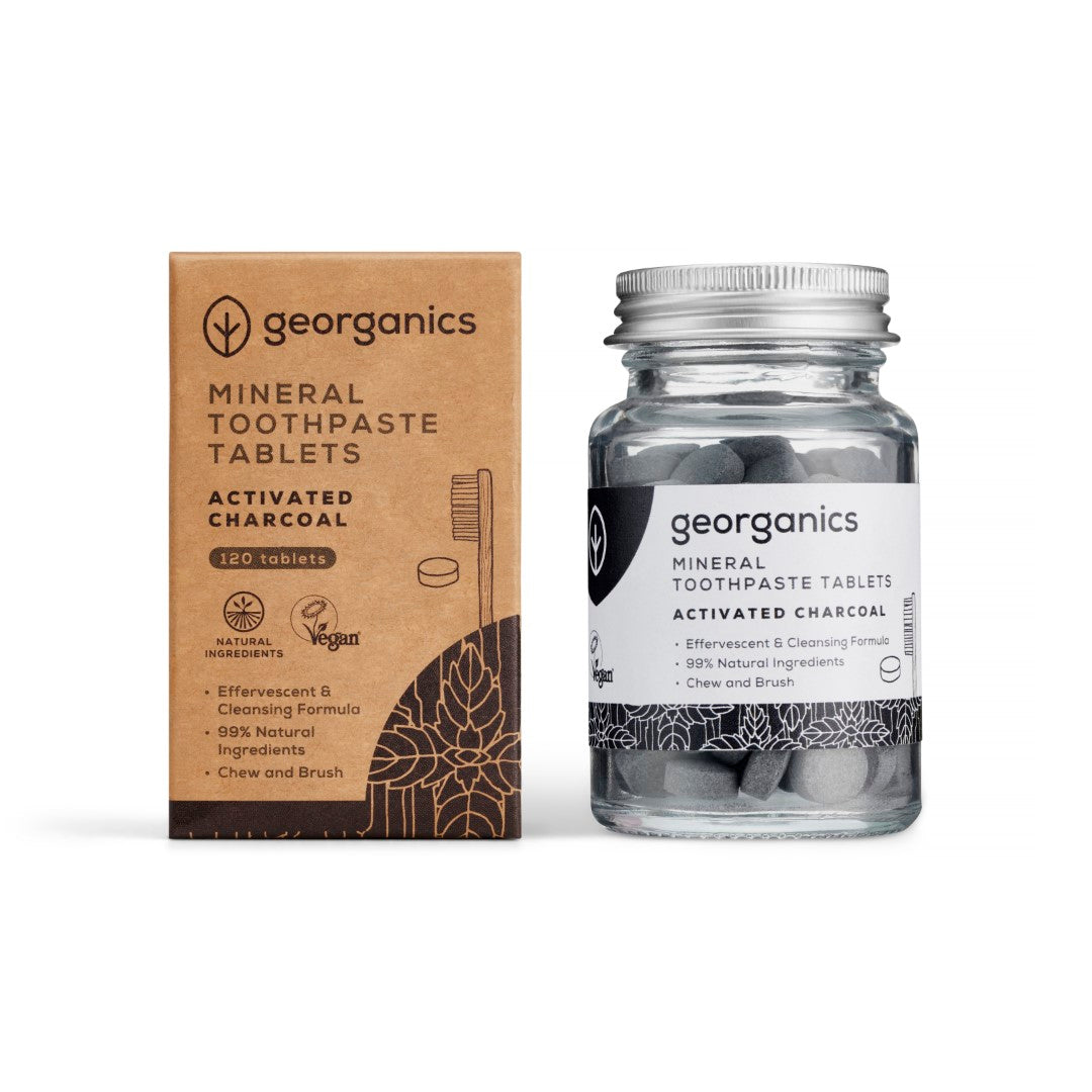 Georganics Toothpaste tablets active charcoal 120 tabletten