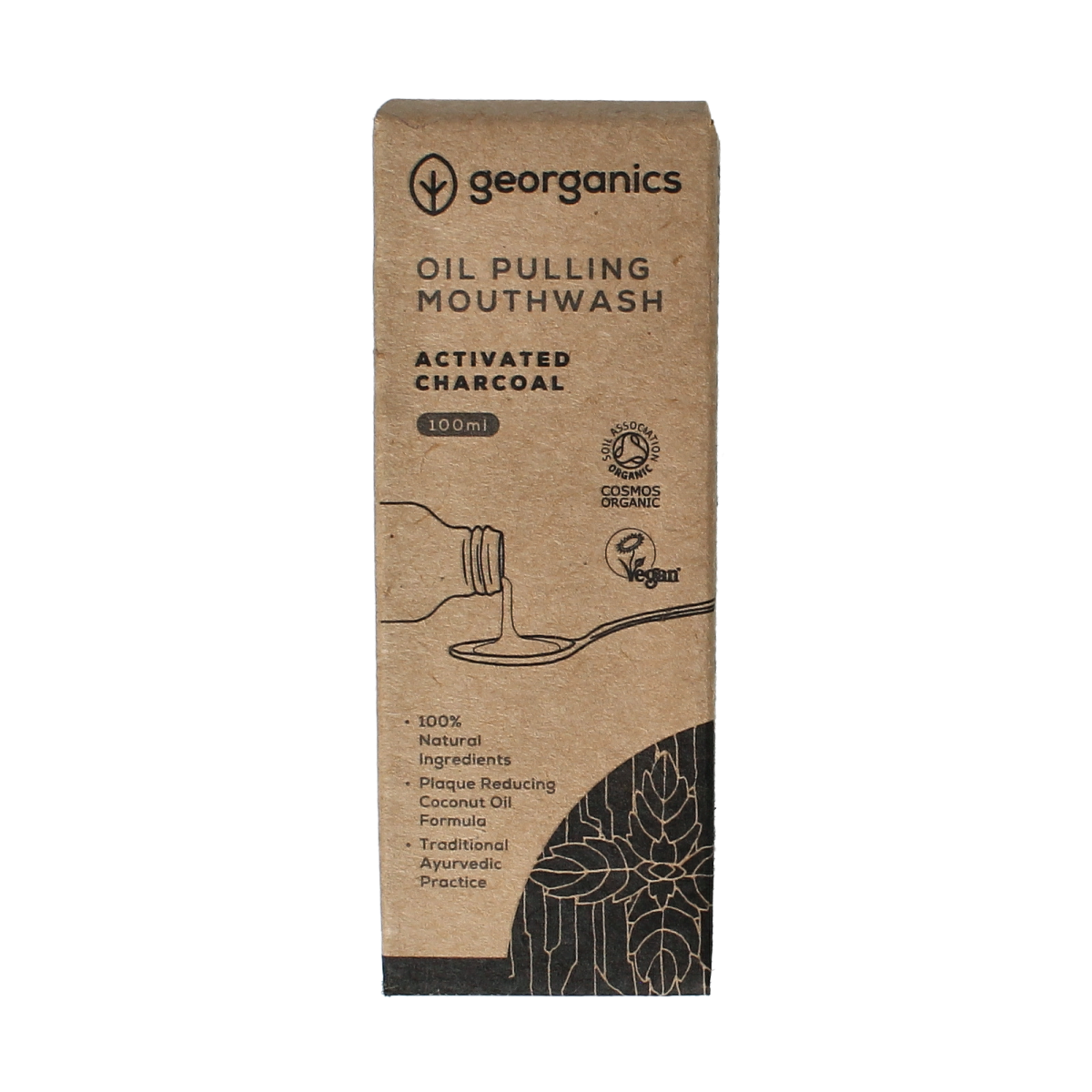 Georganics Oilpulling mouthwater activated charcoal 100 ml