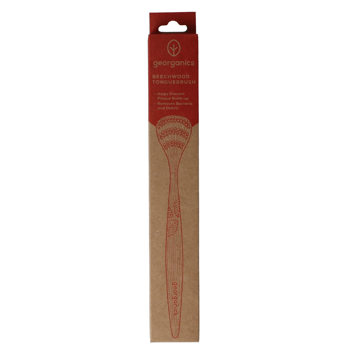 Georganics Tongue brush medium beechwood