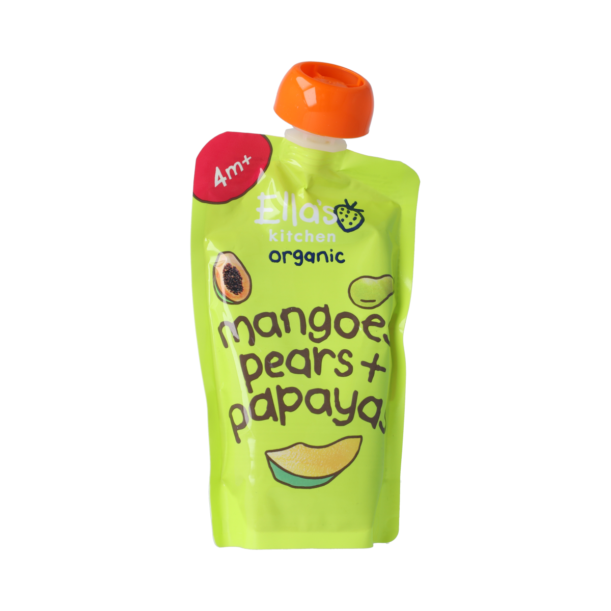 Ella's Kitchen Mangoes pears & papayas knijpzakje 4+ maanden biologisch 120 gram