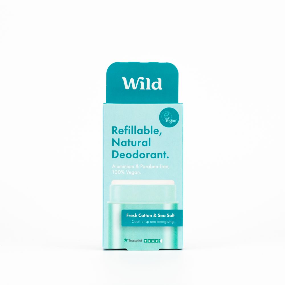 Wild Natural Deodorant Fresh Cotton & Sea Salt Navulbaar 40 gr