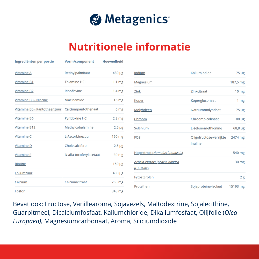 Metagenics Ultra meal plus 360 vanille 728 gram