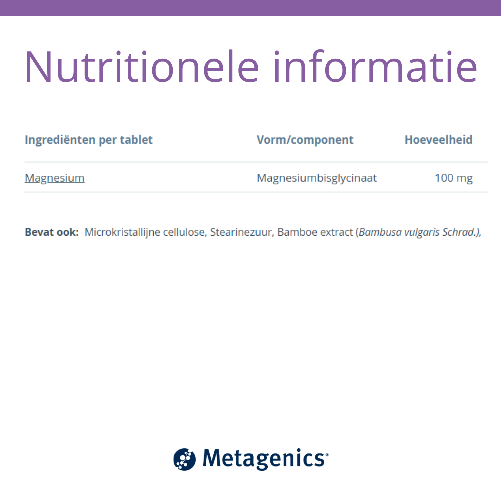 Metagenics Magnesium glycinate plus 90 tabletten