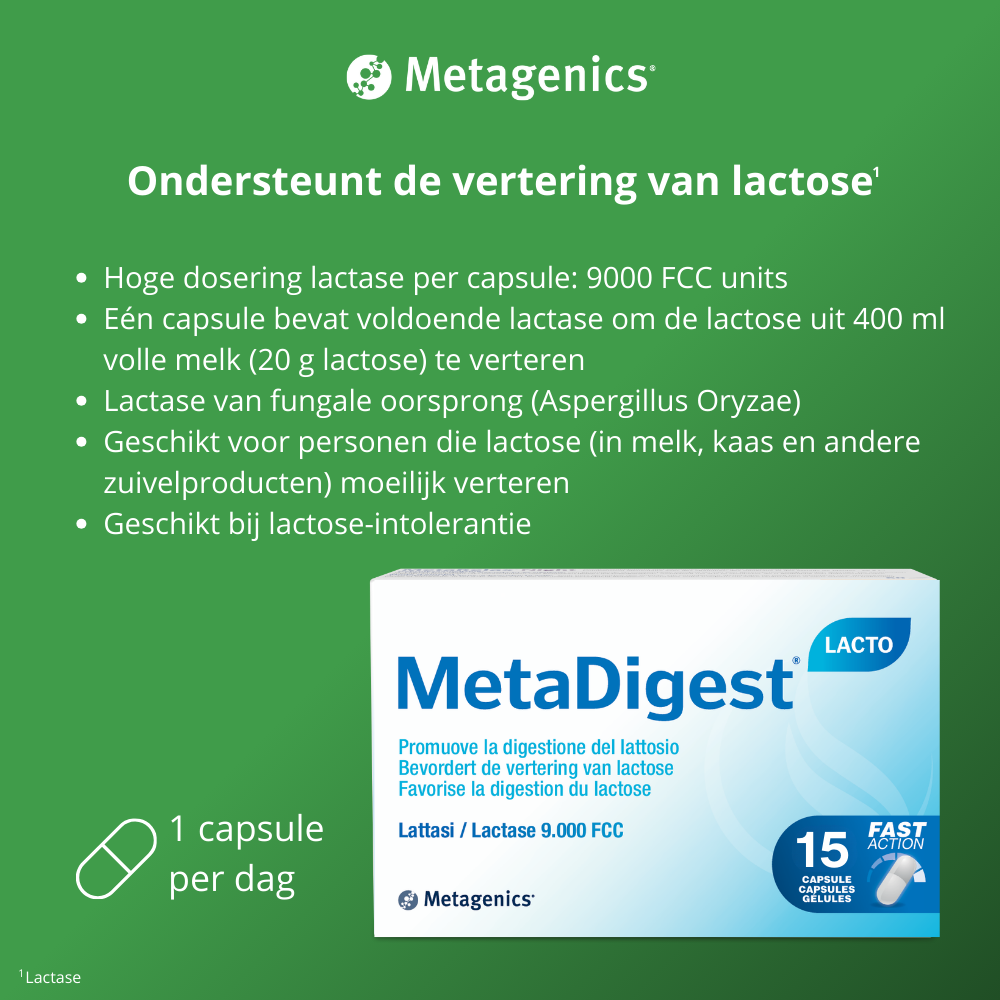 Metagenics Metadigest lacto NF 15 capsules