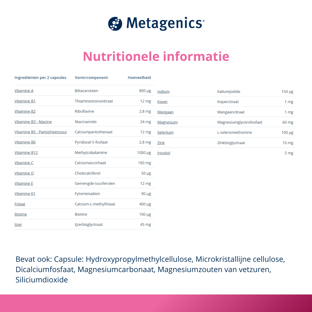 Metagenics Prenatal NF 60 capsules