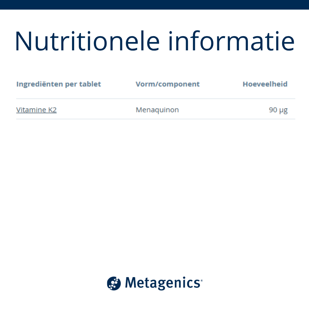 Metagenics Vitamine K2 84 tabletten