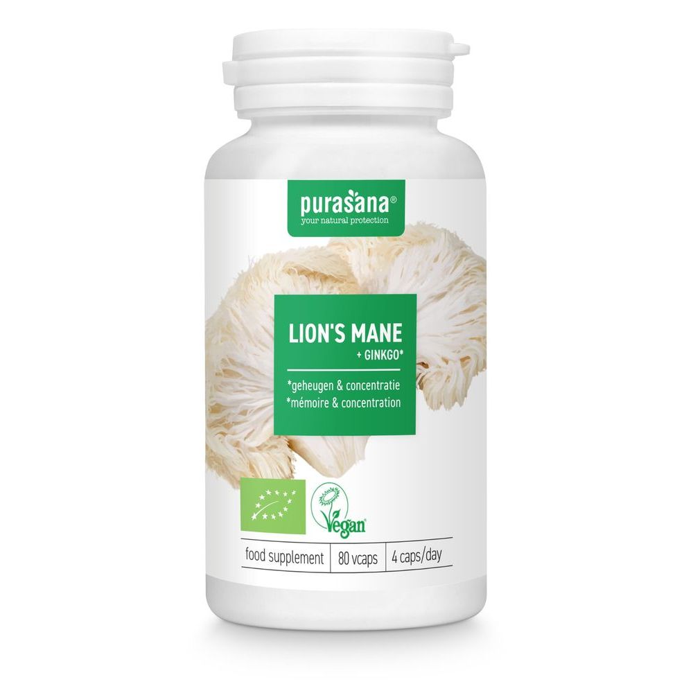 Purasana Lion's Mane 313 mg Biologisch 80 capsules (4)