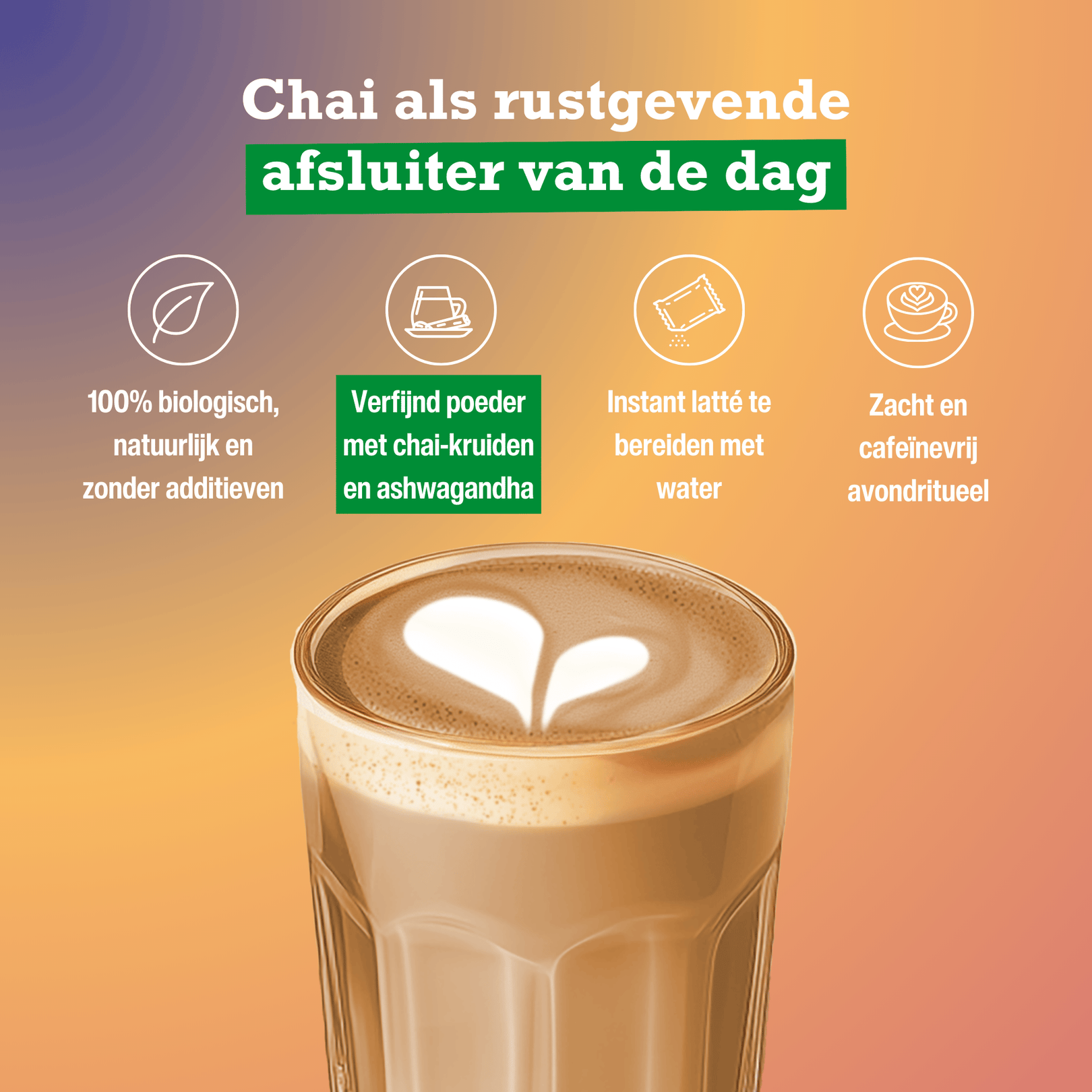 Purasana Latte chai evening bio 60 gram