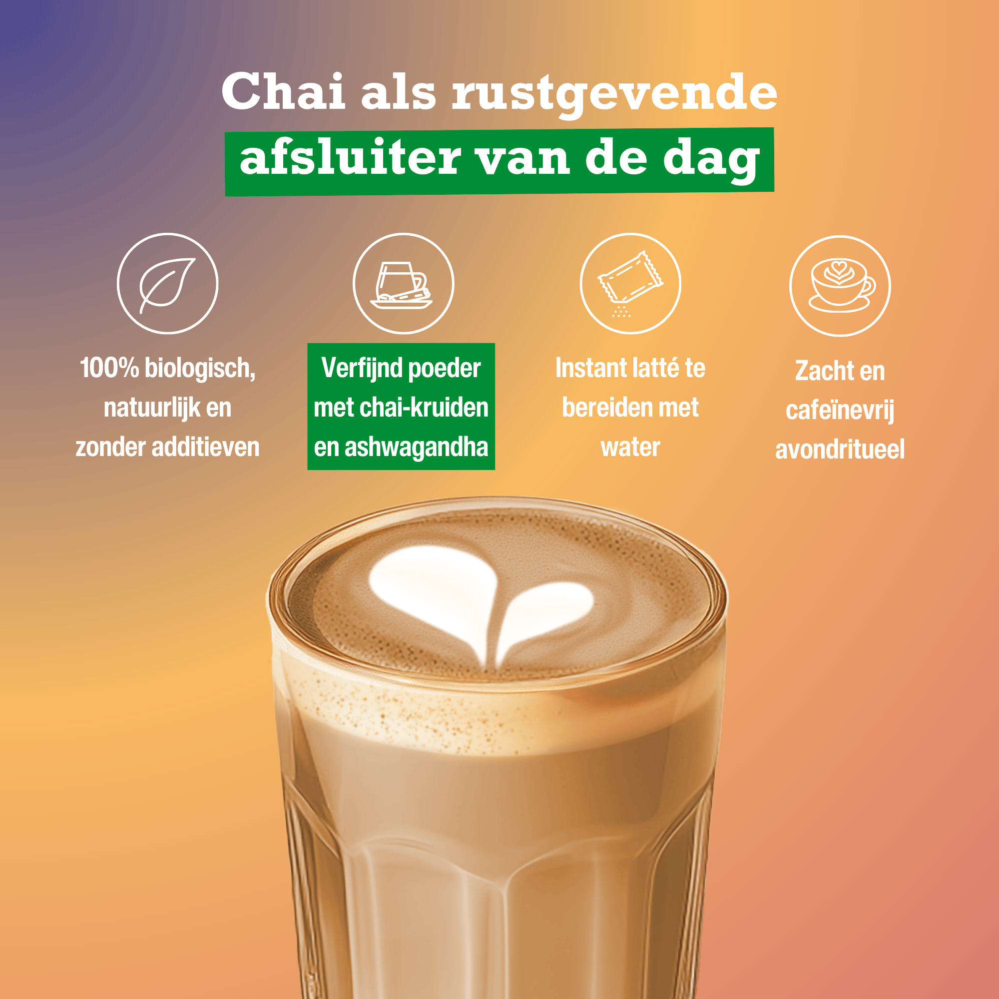 Purasana Latte chai evening bio 60 gram