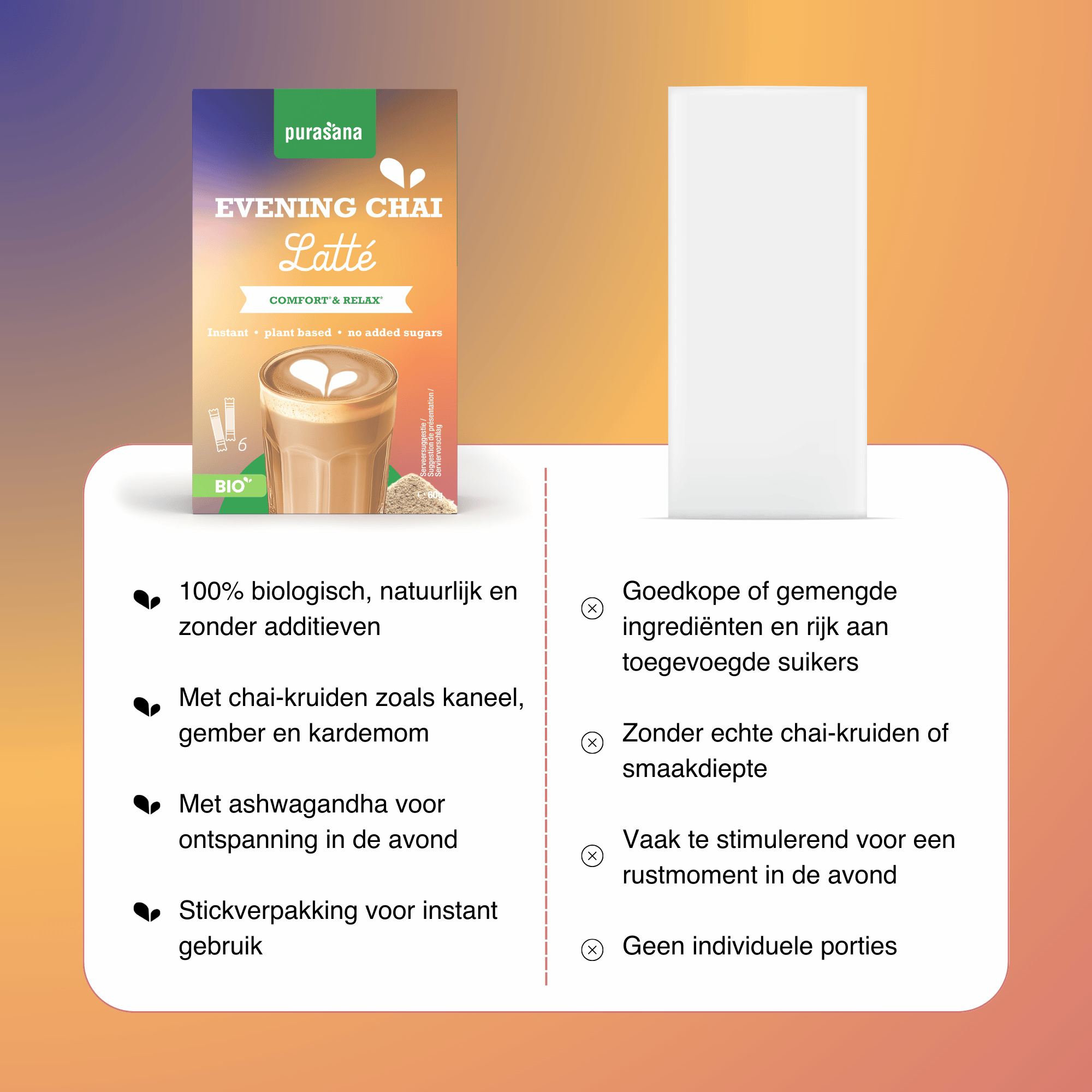 Purasana Latte chai evening bio 60 gram