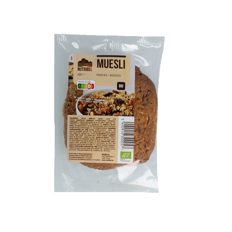 Nutribel Spel mueslikoek bio 40 gram