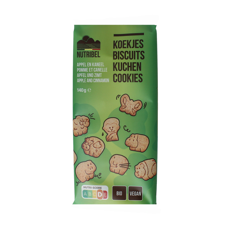 Nutribel Kinderkoekjes appel kaneel bio 140 gram