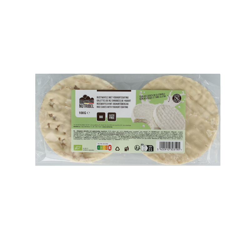 Nutribel Rijstwafels yoghurt coat bio 100 gram