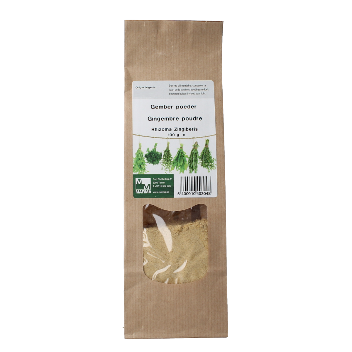 Marma Gember wortelstok poeder 100 gram