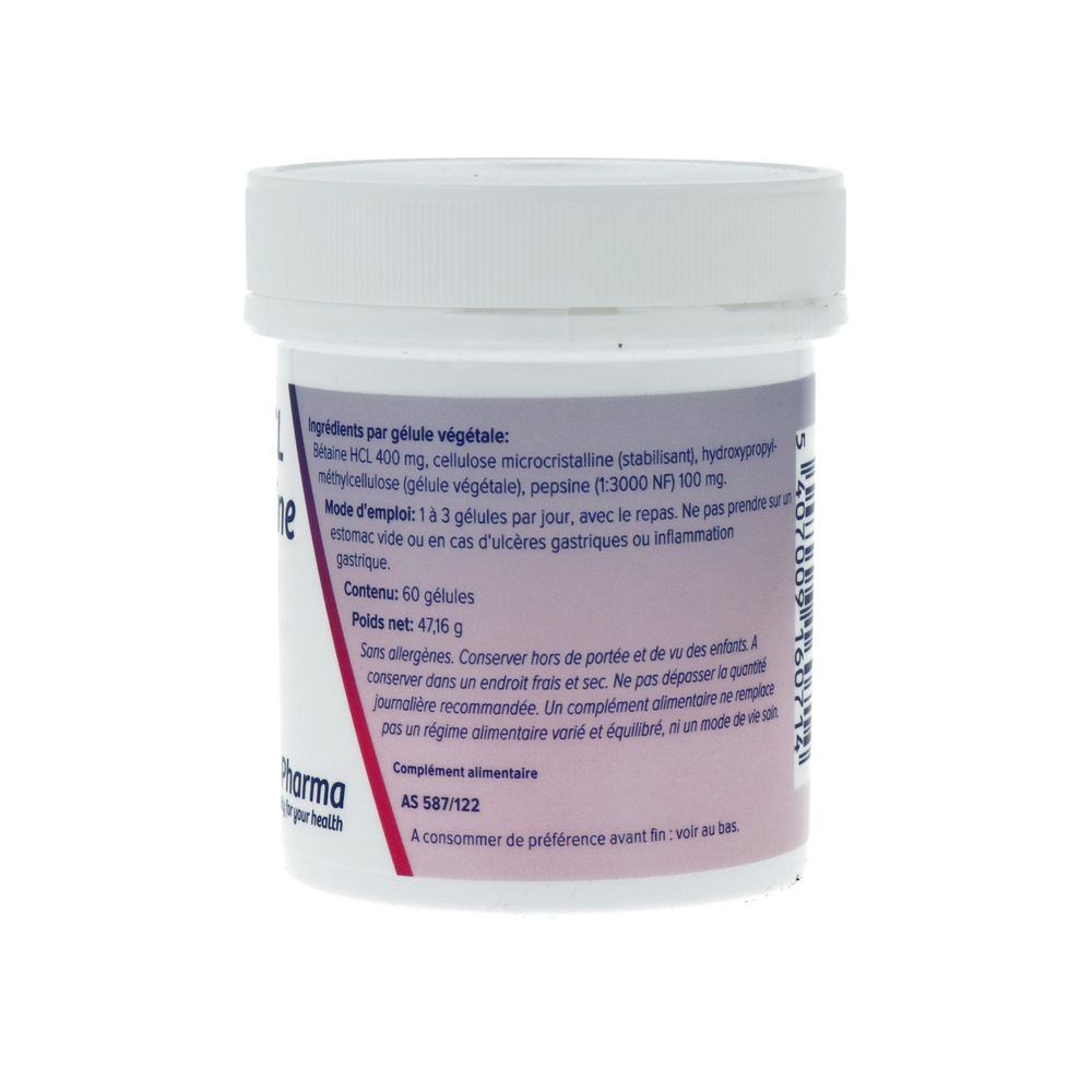 Deba Pharma Betaine HCL 400 mg 60 vcaps