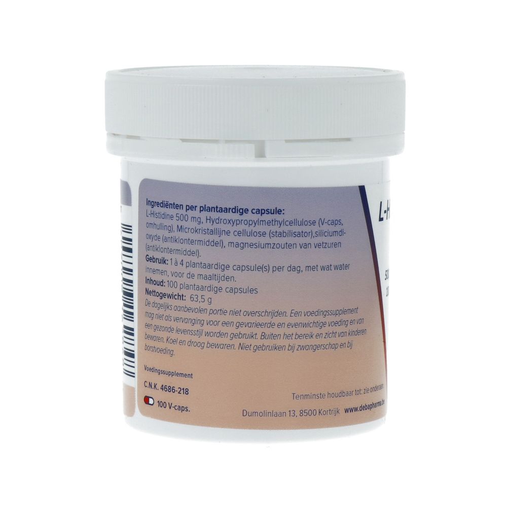 Deba Pharma L-Histidine 500 mg 100 vcaps