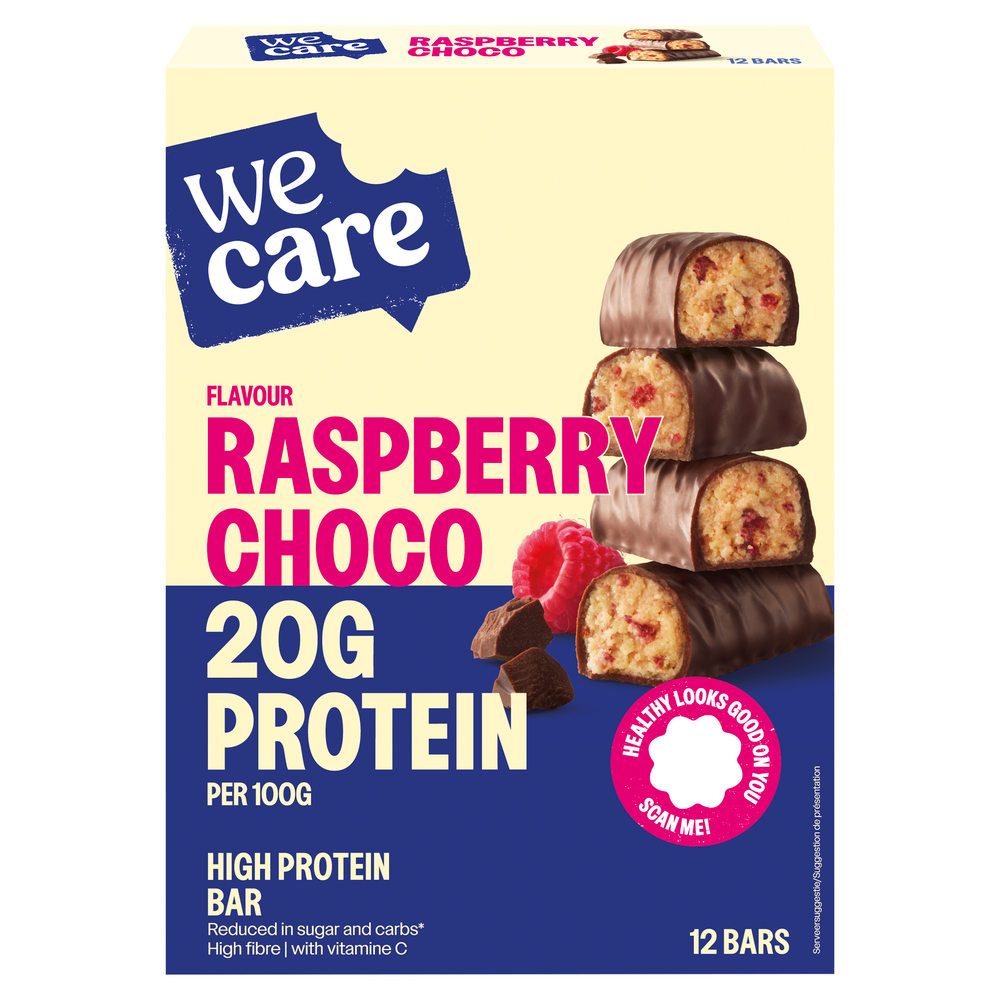 WeCare High Protein Bars Raspberry Choco 372 gr