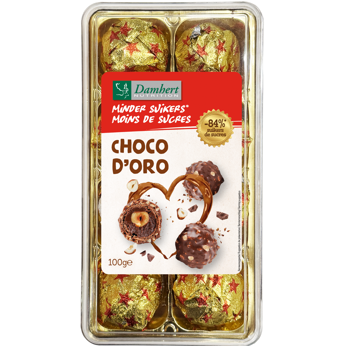 Damhert Choco doro minder suiker 100 gram
