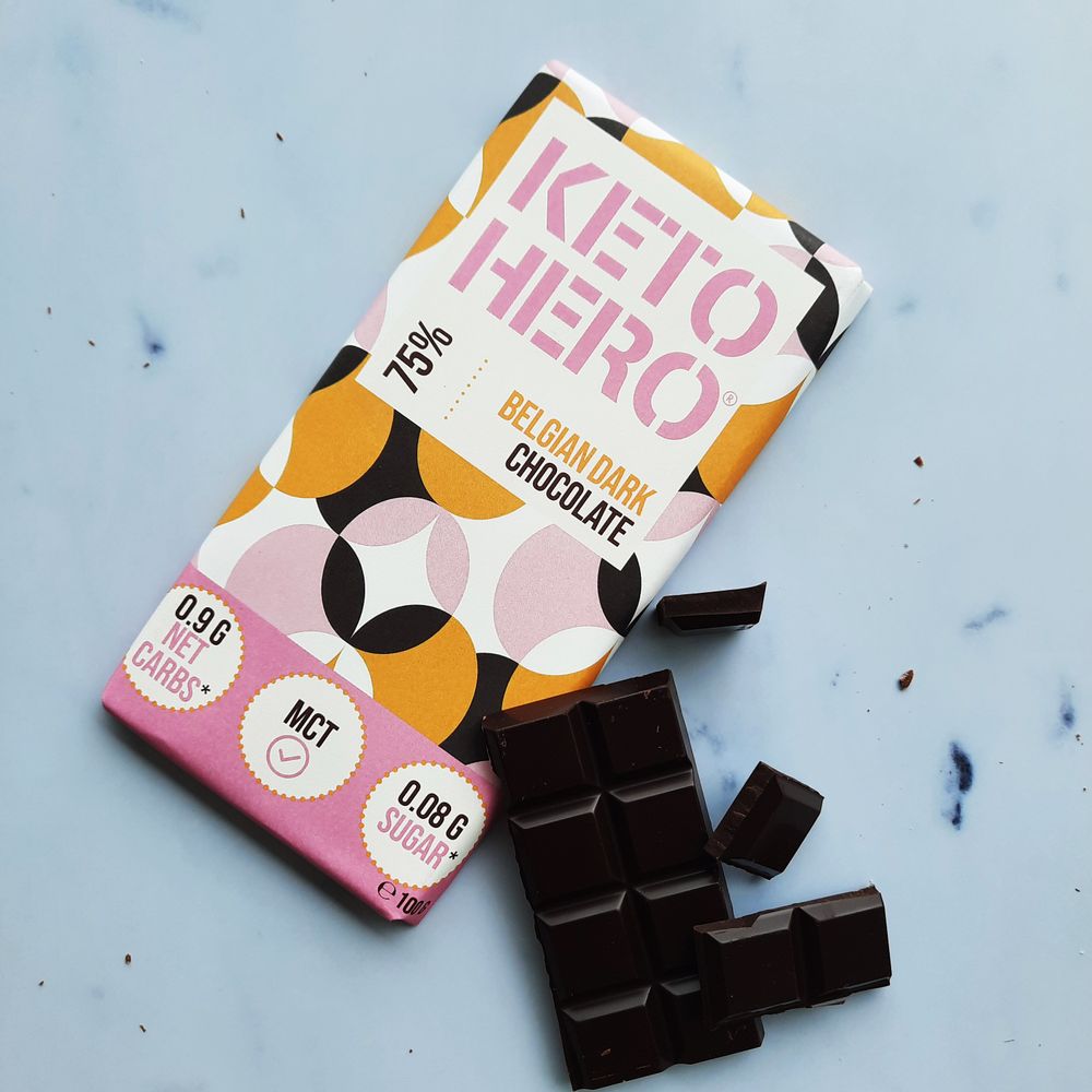 Keto Hero Chocolade Puur 100 gr - Keto Loca